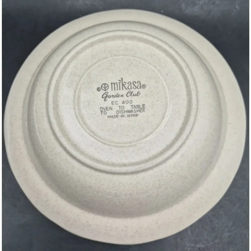 Vintage Mikasa Garden Club Stoneware Serving Bowl 8.5x2